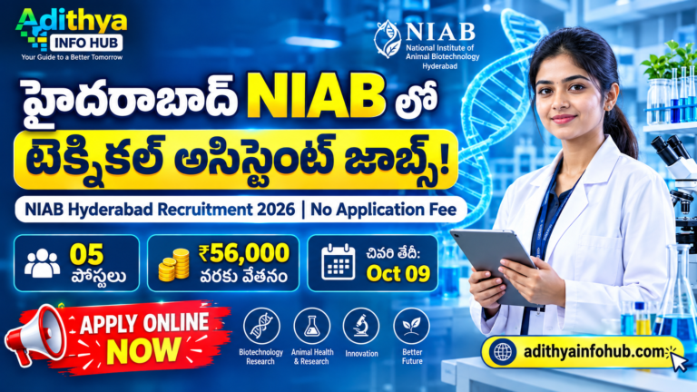 NIAB Technical Assistant Notification 2026 Recruitment Hyderabad