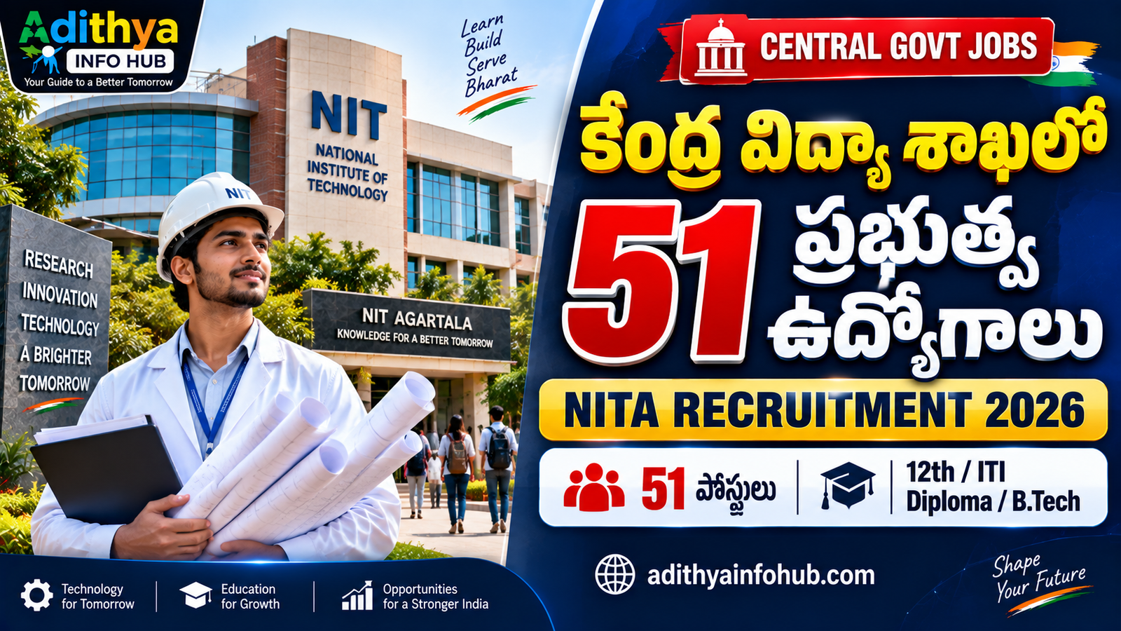 NITA Recruitment 2026 NIT Agartala Technical and Non Teaching Staff Notification Adithya Info Hub